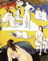 Bathers with Red Cow